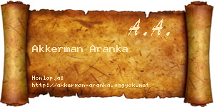 Akkerman Aranka névjegykártya