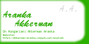 aranka akkerman business card